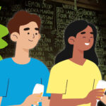 Grüner Treff (Illustration „Friends toasting together“ von pikisuperstar @ Freepik, Foto „Low-Light-Foto“ von Sergey Isakhanyan @ Unsplash)