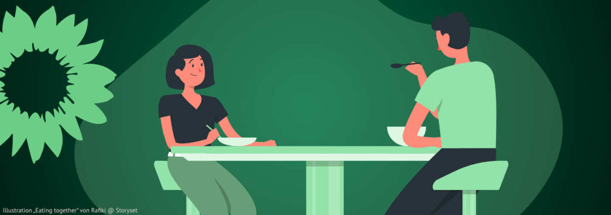 Illustration „Eating together“ von Rafiki @ Storyset
