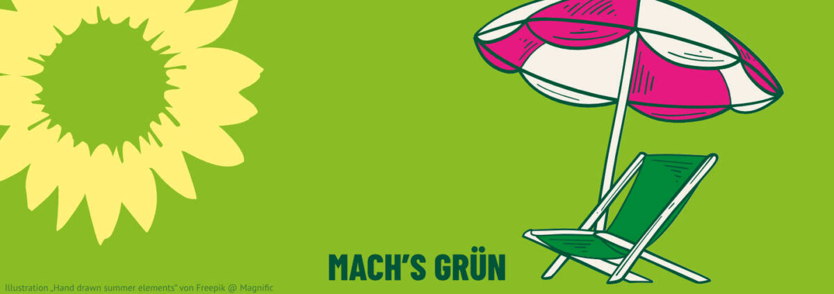 Grünes Sommerfest (Illustration „Hand drawn summer elements“ von Freepik @ Magnific)